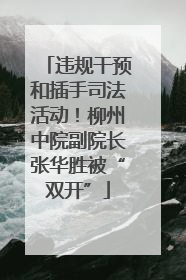 违规干预和插手司法活动！柳州中院副院长张华胜被“双开”