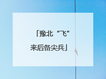 豫北“飞”来后备尖兵