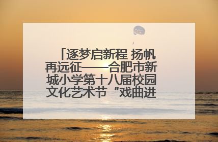 逐梦启新程 扬帆再远征——合肥市新城小学第十八届校园文化艺术节“戏曲进校园专场演出”