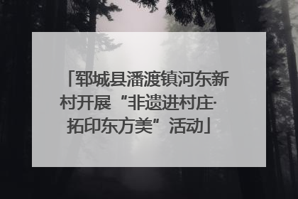 郓城县潘渡镇河东新村开展“非遗进村庄·拓印东方美”活动