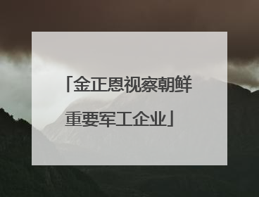 金正恩视察朝鲜重要军工企业