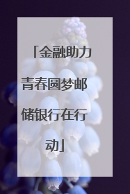 金融助力青春圆梦邮储银行在行动