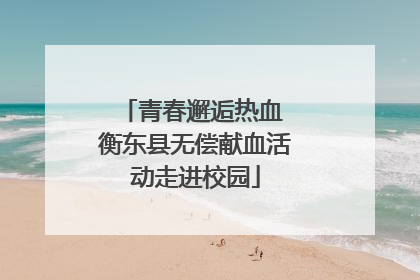 青春邂逅热血 衡东县无偿献血活动走进校园