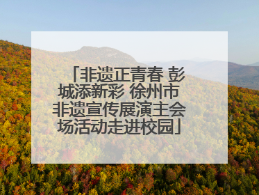 非遗正青春 彭城添新彩 徐州市非遗宣传展演主会场活动走进校园