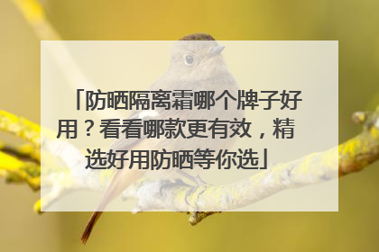 防晒隔离霜哪个牌子好用？看看哪款更有效，精选好用防晒等你选