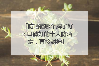 防晒霜哪个牌子好？口碑好的十大防晒霜，直接封神
