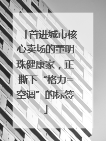 首进城市核心卖场的董明珠健康家，正撕下“格力=空调”的标签