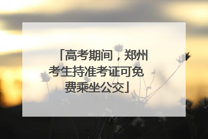高考期间，郑州考生持准考证可免费乘坐公交