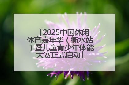 2025中国休闲体育嘉年华（衡水站）暨儿童青少年体能大赛正式启动