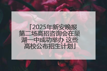 2025年新安晚报第二场高招咨询会在巢湖一中成功举办 这些高校公布招生计划
