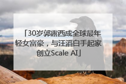 30岁郭露西成全球最年轻女富豪，与汪滔白手起家创立Scale AI