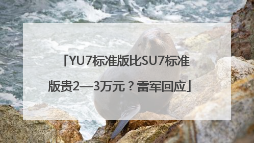 YU7标准版比SU7标准版贵2—3万元？雷军回应